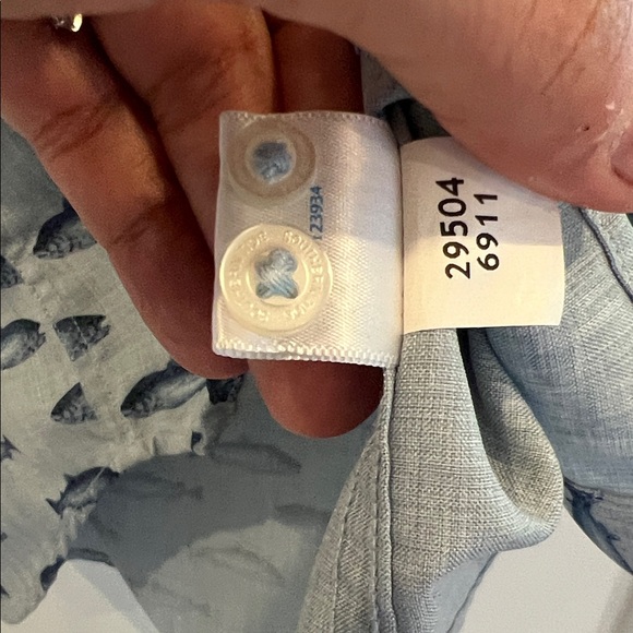 Southern Tide Blue Fish Pattern Performance button down - Picture 8 of 8